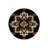 Brown Beige Floral Patterned Round Woven Base Vintage Decorative Carpet-1282970980