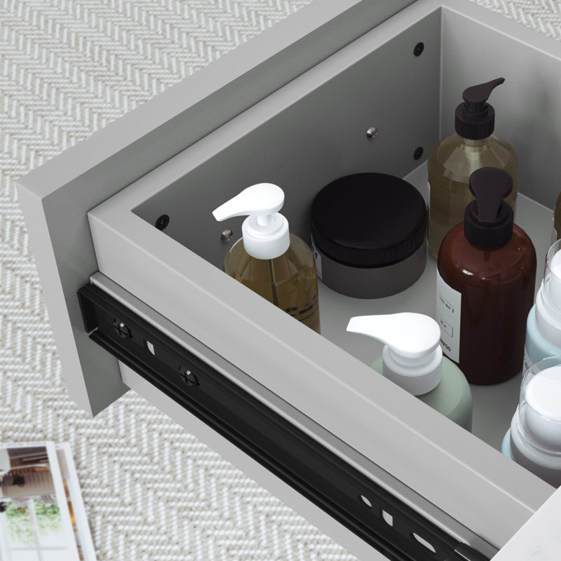 Gray 48'' Single Bathroom Vanity with Engineered Marble Top