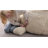 Modern Whimsical Style Cat Shaped Bean Bag Chair, Soft Faux Rabbit Fur Lazy Sofa with Detachable Tail Pillow for Adults & Kids-1466484955