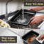 Chafing dish carré de luxe noir et or 9 QT – Chauffe-plats en acier inoxydable avec support plaqué or, idéal pour les mariages, les hôtels, les traiteurs et les événements extérieurs, ensemble de 4