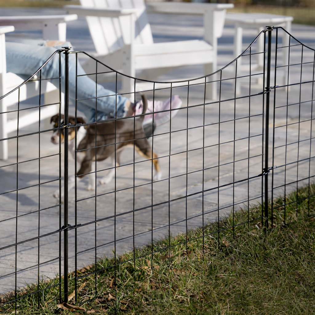 25in H (5 Fence Panels) No Dig Easy Install Zippity Black Metal Fence, Decorative Fence Ideal for Garden Fencing For Dogs, Temporary Fence or Garden Fence Animal Barrier, WF29001 Zippity Outdoor Products 