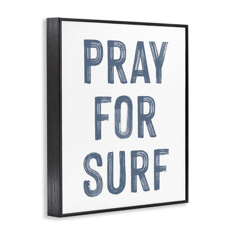 Giclée encadrée Summer Sentiment Pray For Surf, Giclée encadrée noir minuit, H 30 po x l 24 po