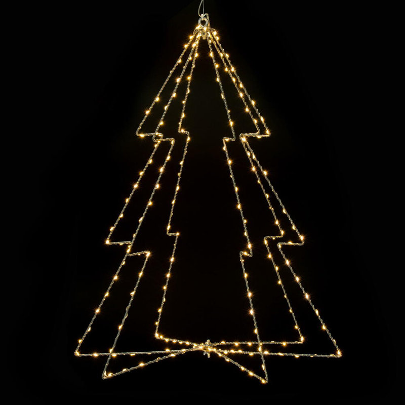 Latitude Run® 240 lights x 24" Warm White Twinkle LED Tree Steel Wire Silhouette Light., 240, 24"