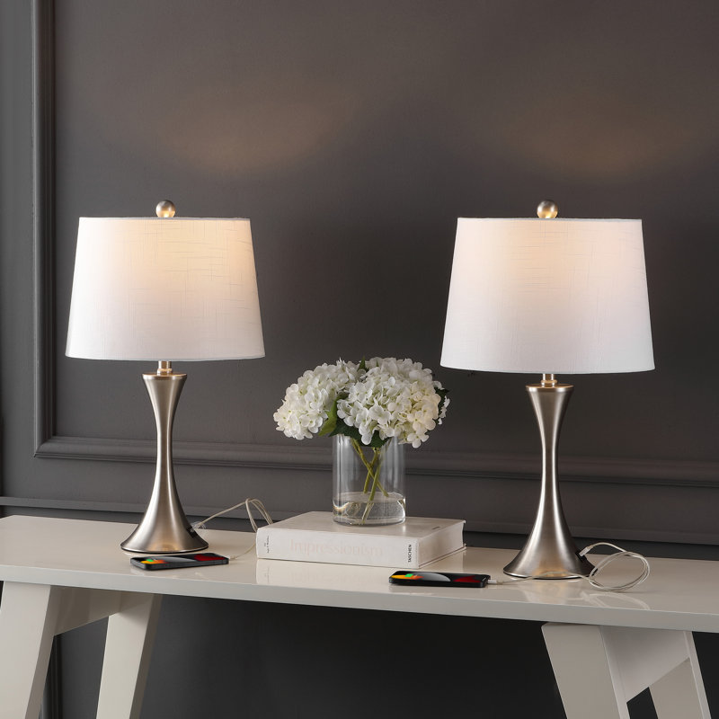 Lampe de table Annamene 22,75 po Annamene, Nickel