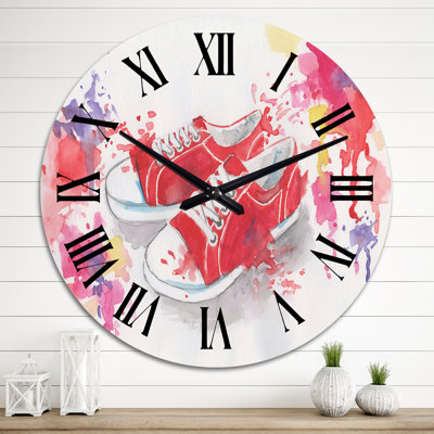 Horloge murale surdimensionnée pour espadrilles rétro