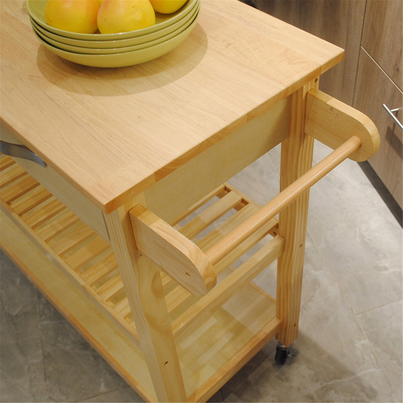 Ashantee Wood Kitchen Cart, Natural