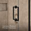 Components 71-1/2-In X 46-3/4-In Frameless Pivot Shower Door With 3/8-In Crystal Clear Glass And Back-To-Back Vertical Door Pulls-80425803