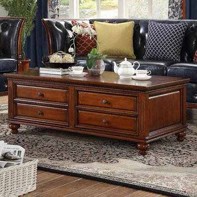 Table basse ronde en bois manufacturé et brun noisette