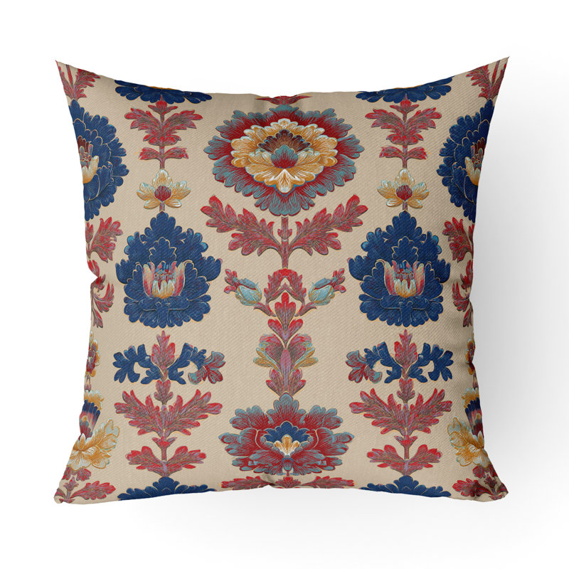 Défilé de bouquets peints intérieur/extérieur 20x20, Carré 20 po, Beige/bleu