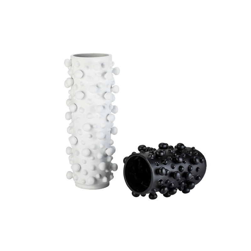 Bobble Composite Table Vase, 18.5" H x 7.48" W x 7.48" D, White