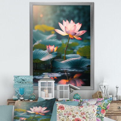 «Lotus Pond At Sunset I», reproduction sur toile