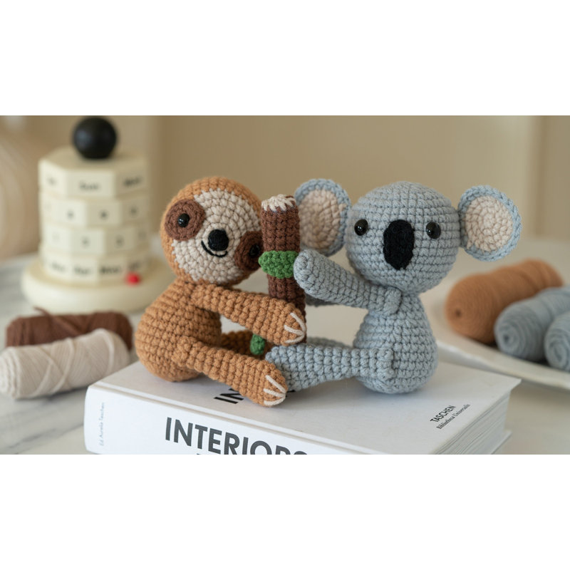 Paresseux et koala Amigurumi, ensemble de crochet Wizardi F07N8-M207