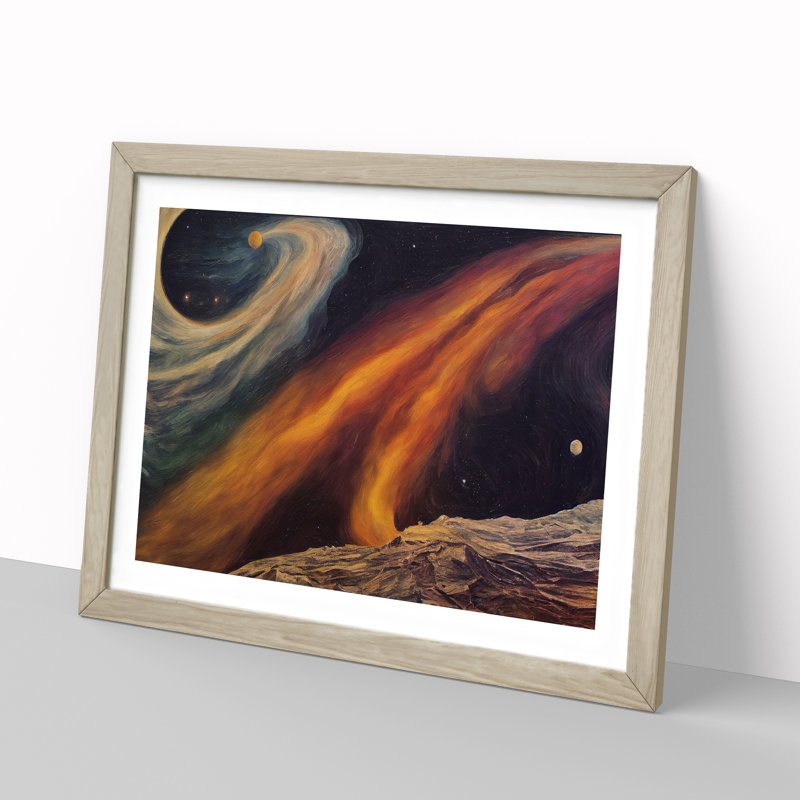 The Cosmos - Single Picture Frame Print, 34cm H x 46cm W, Light Grey/Brown