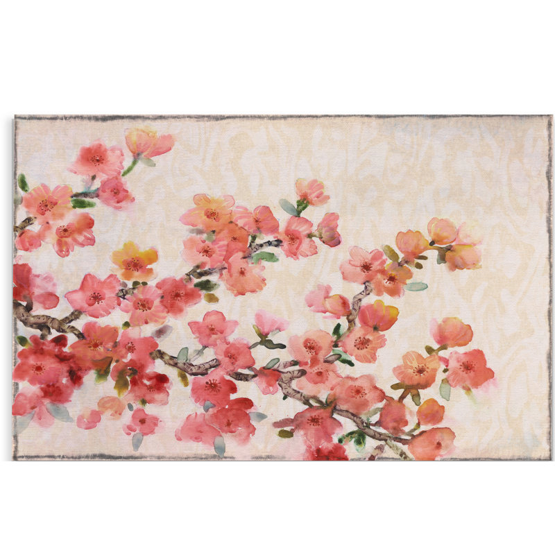 «Cherry Blossom Composition II», reproduction, H 32 po x l 48 po x 1,5 po, Toile tendue