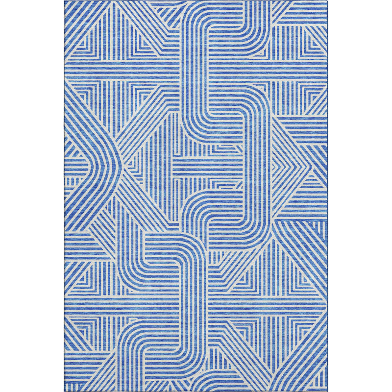 Premium Machine Washable Prisco Blue Rug, Rectangle 9' x 12'