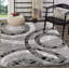 Tapis rond gris et noir 5 po x 7 po Brayden Studio®