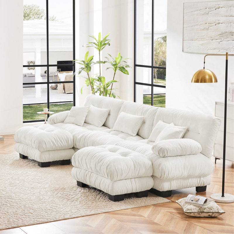 Canapé modulaire de luxe Luxury, Chenille blanche