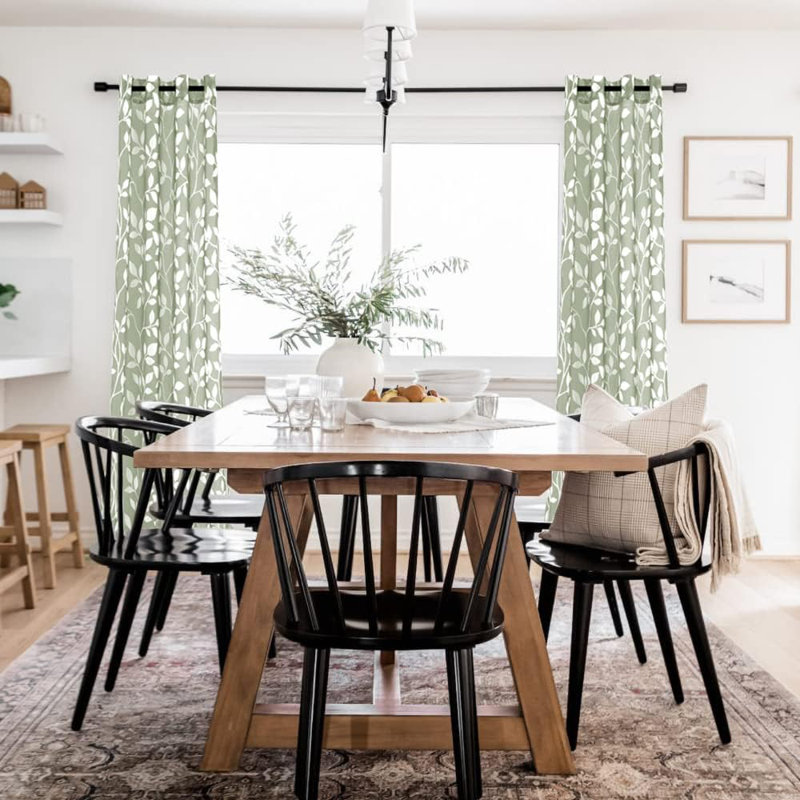 Betancur Semi Sheer Curtain Pair, Sage Green, 52" W x 63" L