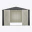 Remise de rangement extérieure robuste en métal 10 x 10 pi avec portes verrouillables, remise toutes saisons pour outils de jardin, de pelouse et de patio-126590395