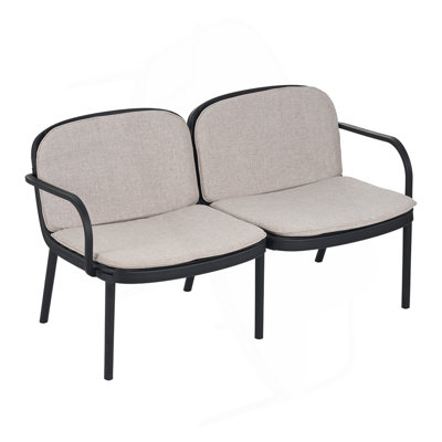 Kohen Contemporary Patio PP Loveseat With Cushions