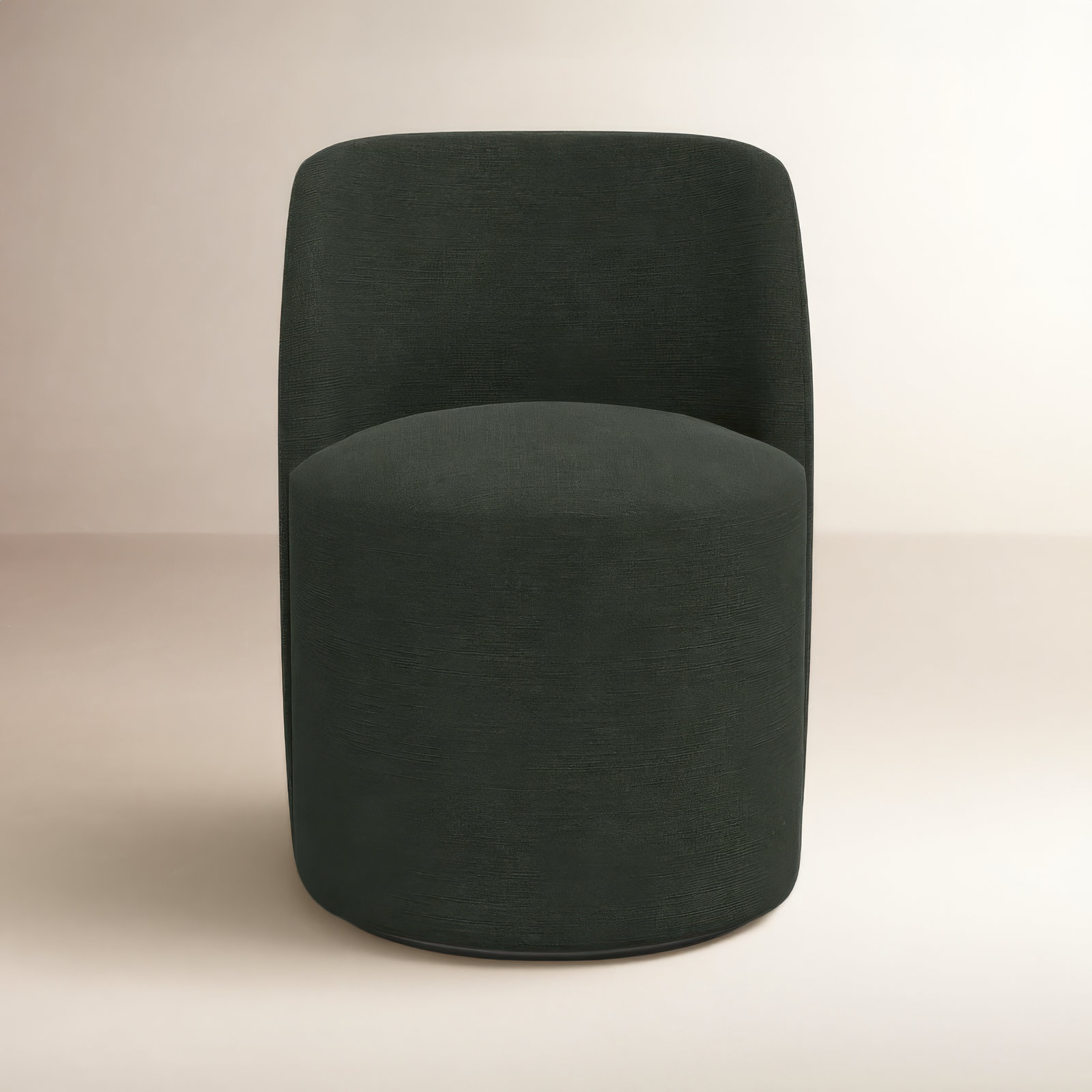 Begonia Swivel Side Chair, Classic Black Linen