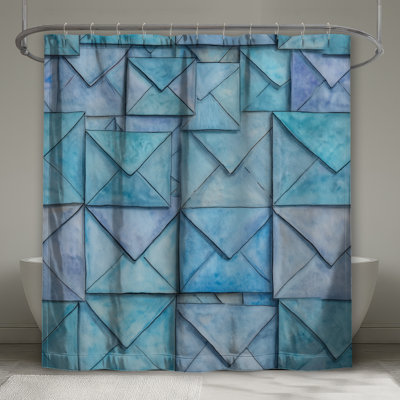 Rideau de douche Enveloppes - Décoration de salle de bain abstraite moderne