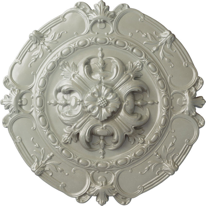 Médaillon de plafond Endurathane Plymouth, DE 16 3/4 po x P 1 3/8 po (convient aux auvents jusqu'à 1 5/8 po), fini cuivre peint à la main