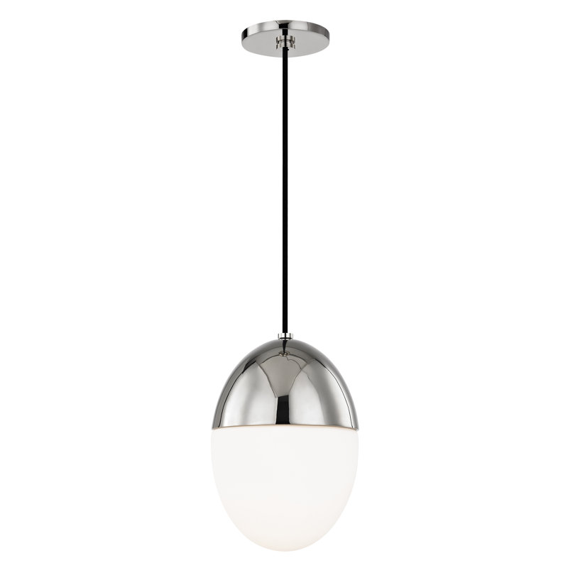 Sanaria 1 - Light Single Pendant, Polished Nickel, 15" H x 10" W x 10" D