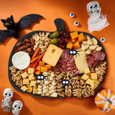 Halloween Pumpkin Cutting Board & Serving Tray & Platters Wooden Cheese Board Gothic Kitchen Dishes