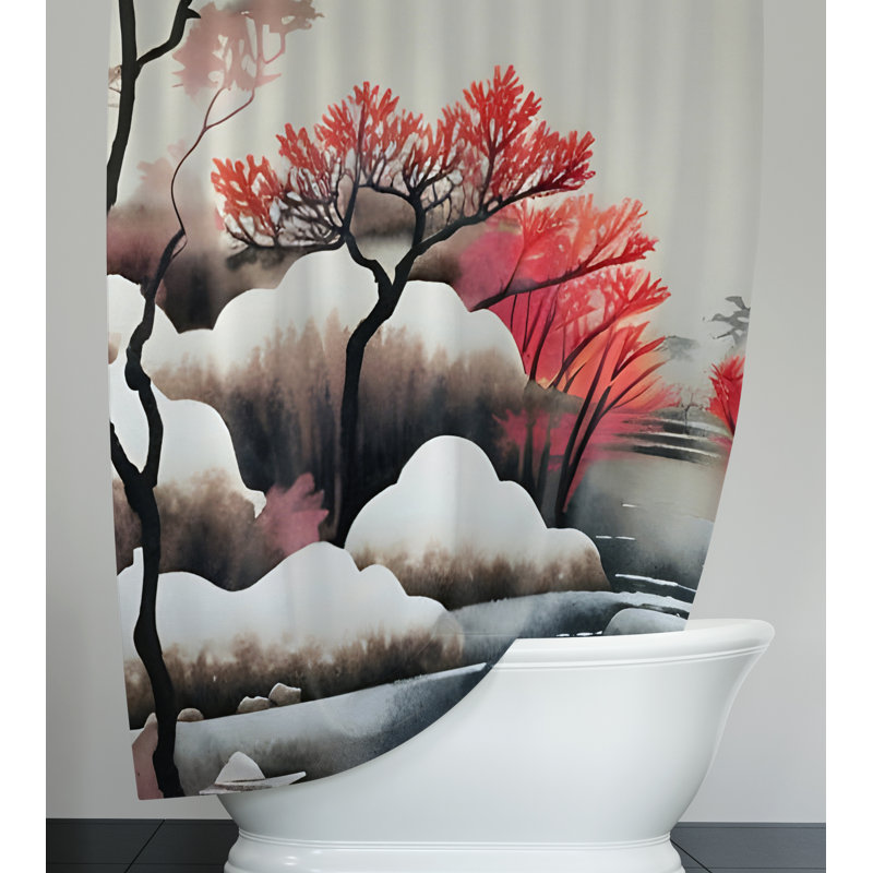 Rideau de douche abstrait Exira, H 83 po x l 70 po