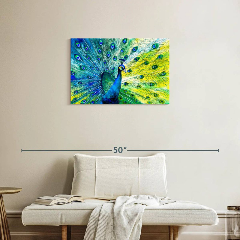 Crowle Regal bleu paon, H 20 po x l 30 po