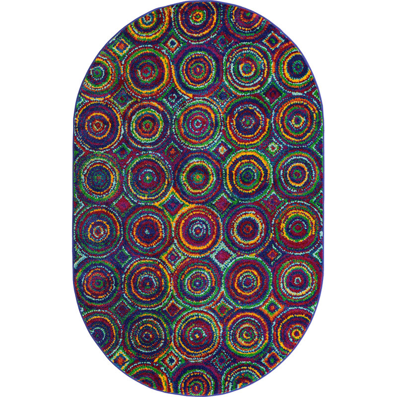 Malaija Geometric Indoor Rug, Oval 5'3" x 8'