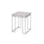 Table de bout en chêne naturel et finition chromée