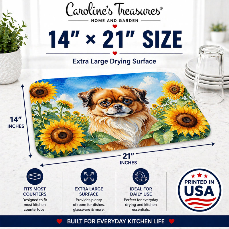Tapis d'épagneul tibétain en tournesol, Tibetan Spaniel 6167