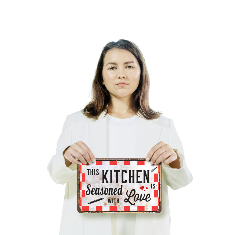 This Kitchen Is Seasoned With Love (2 Pack) 8 Inch x 12 Inch Plastic Sign