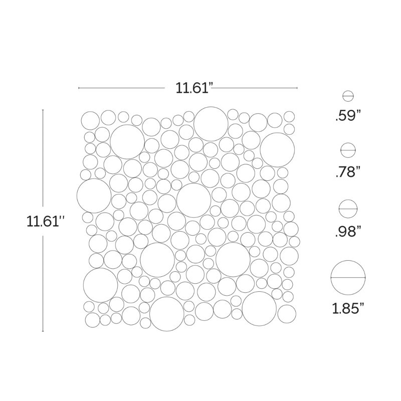 Loft Spa 12x12 Circles Polished Glass Mosaic Tile