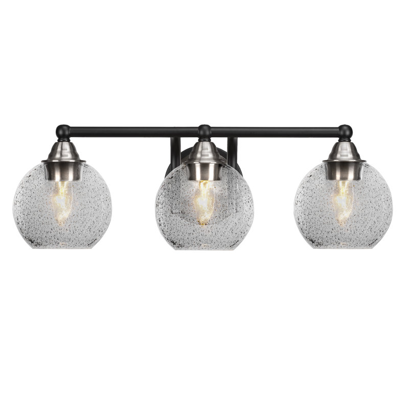 Michell 3-Light Bath Bar, Matte Black/Brushed Nickel