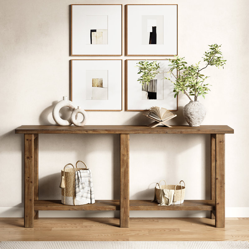 70.9" W Solid Wood Console Table, Brown