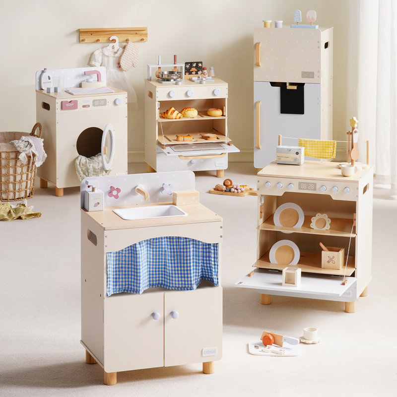  Jouet de cuisine en bois pour enfants de 3 ans et plus Aslee, lave-vaisselle réaliste