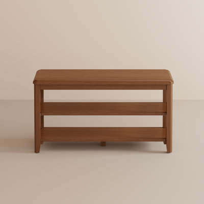 Addisin Aevah Solid Wood 2-Tier Shoe Bench