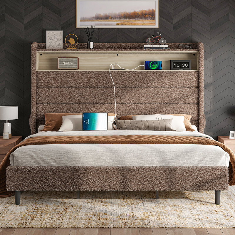 Base de lit Briceson, Double, Brun