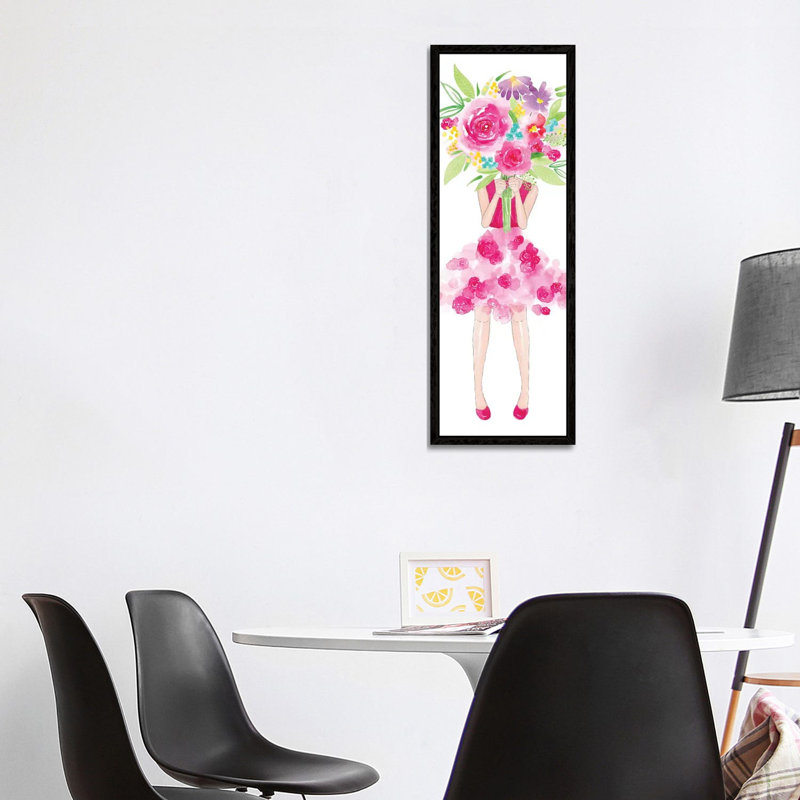 Flower Girl 1 Piece Wall Art on Canvas, 121.92 cm H x 40.64 cm W, Black Framed