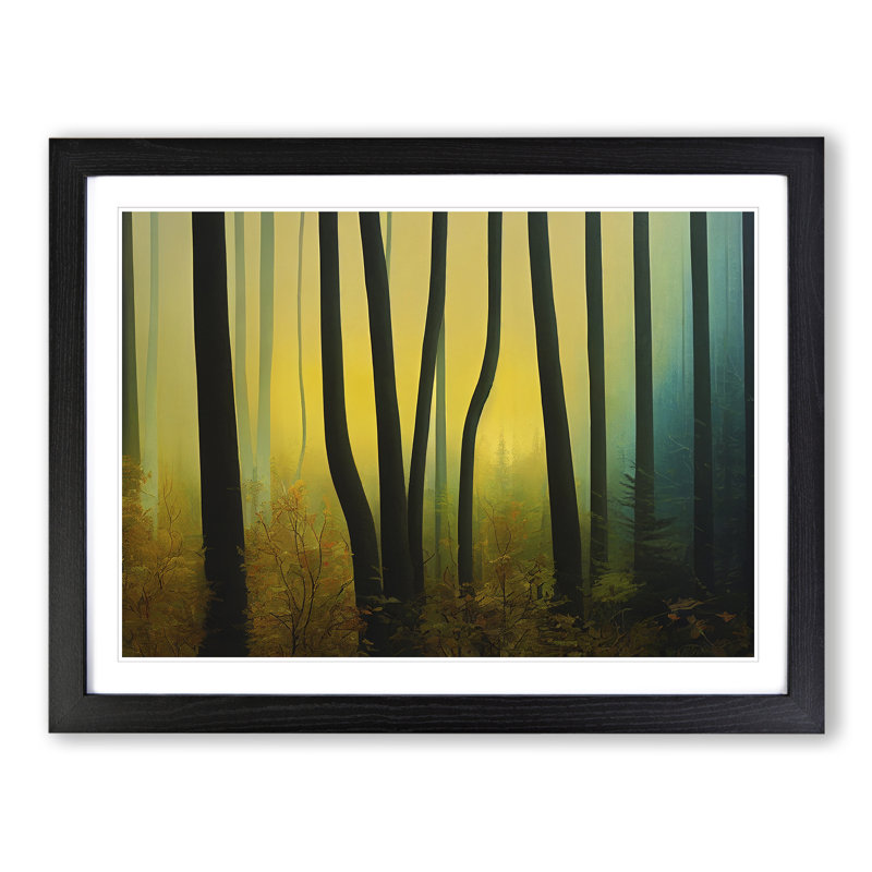 Spirited Forest 1 Piece Single Picture Frame Painting, 46cm H x 64cm W x 2cm D, Black Framed