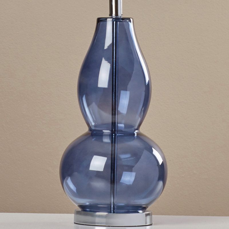 Parkston Glass Table Lamp, Blue/White Shade