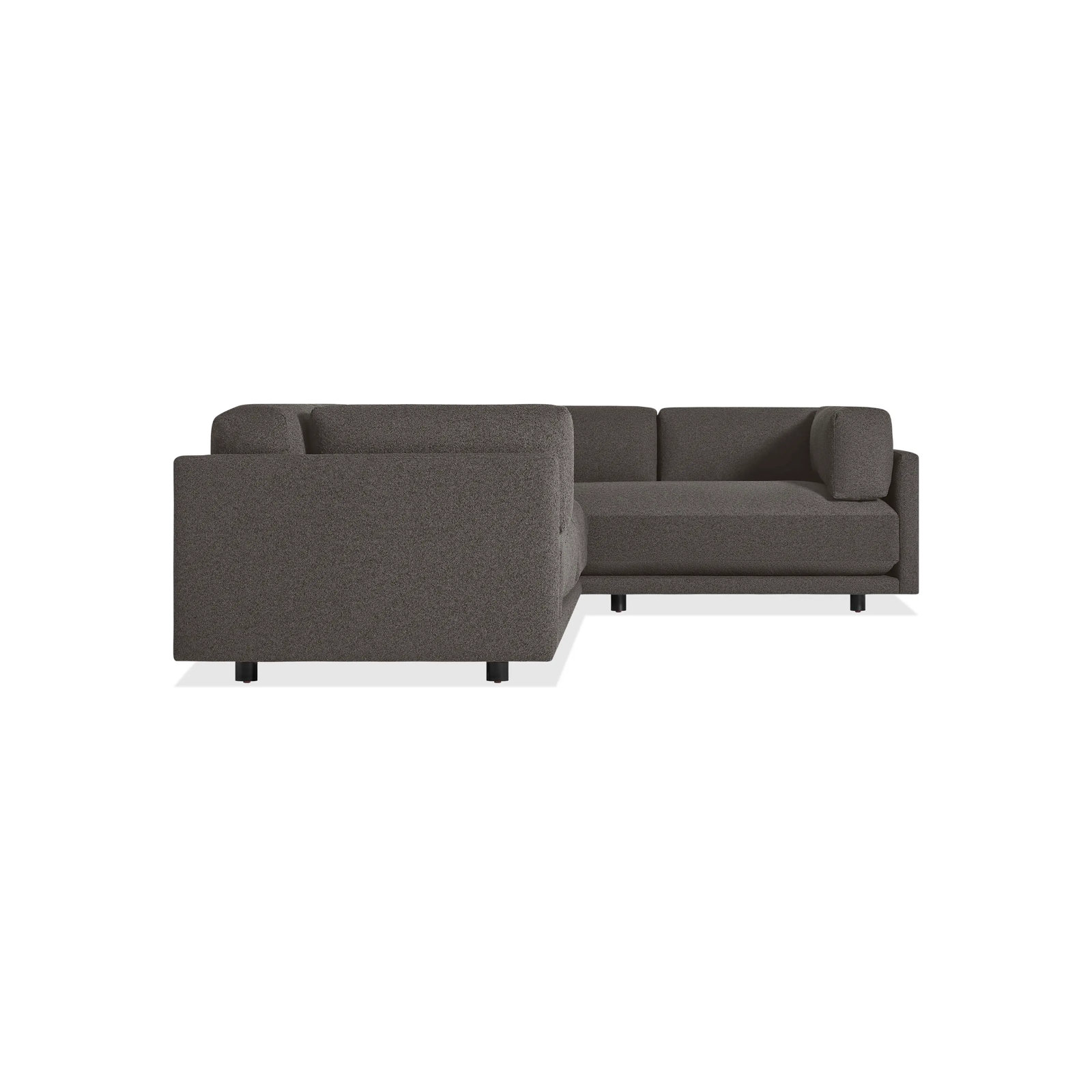 Sunday Upholstered L-Sectional, Left Hand Facing, Kelso Charcoal 100% Polyester