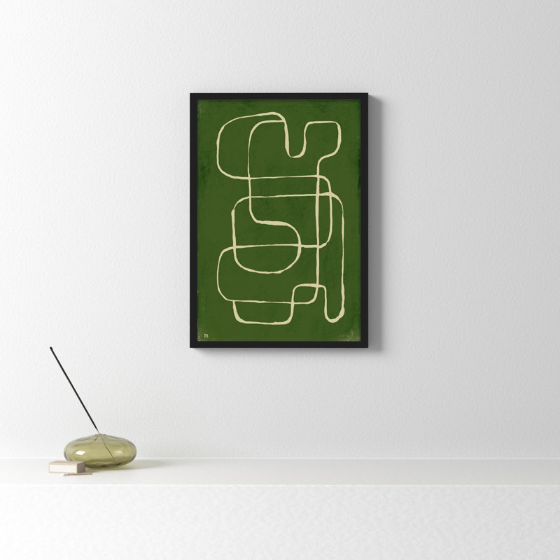 Line Works 1 by Studiom, 20" H x 14" W x 1.25" D, Black Framed Paper