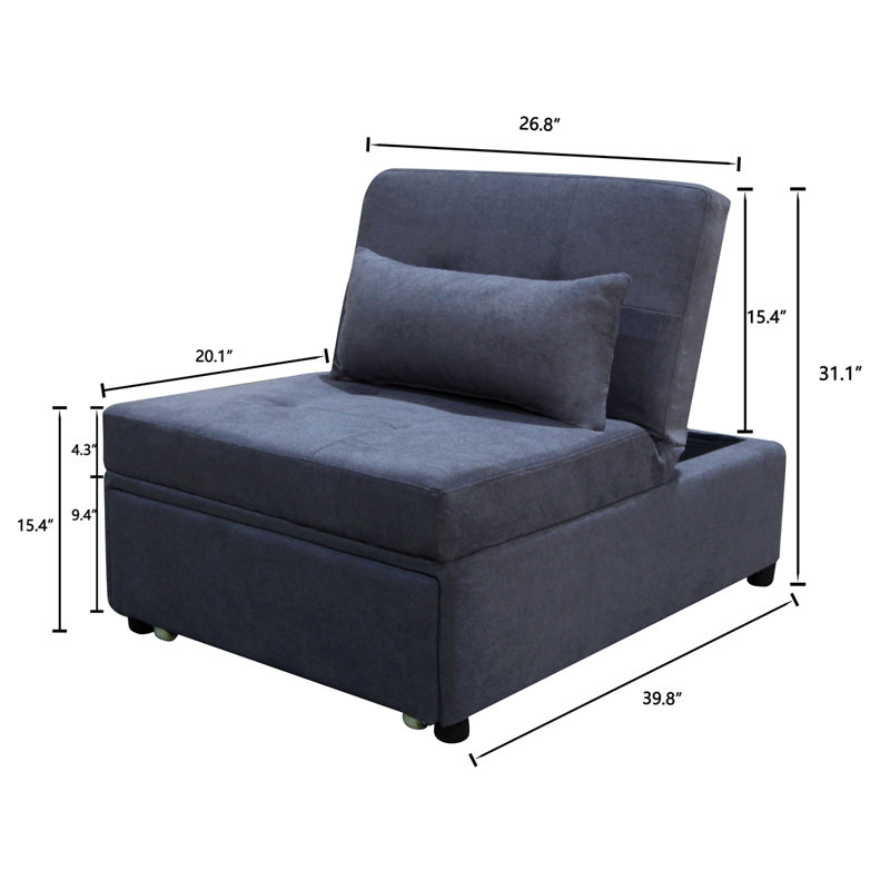 Chaise longue rembourrée Pymble, Gris foncé