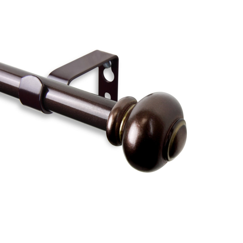 Tringle à rideaux simple ajustable 0,62 po Fiske, De 28 po à 48 po de largeur, Cacao