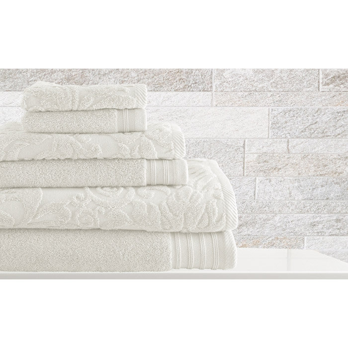Ensemble de serviettes 6 pièces 100 % coton Nicholle, Blanc