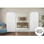 Portes de grange coulissantes doubles avec quincaillerie | Soie blanche Quadro 4115 | Ensemble de rail robuste de 13 pi | Porte de salle de bain Kitchen-110333764